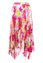 Versace floral-print pleated skirt - White