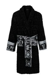 Versace Barocco-panel logo devoré robe - Black