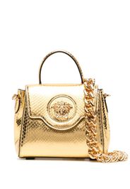 Versace small La Medusa python top-handle bag - Gold