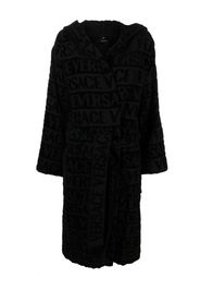Versace logo towelling belted robe - Black
