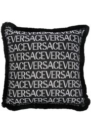 Versace crystal-embellished logo cushion - Black