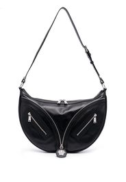 Versace Medusa logo zip shoulder bag - Black