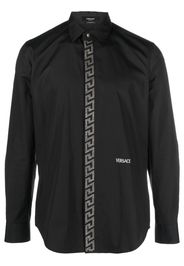 Versace Greek Key-embroidered shirt - Black