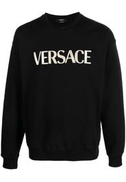 Versace logo-embroidery jersey jumper - Black