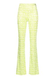 Versace logo-print flared trousers - Green