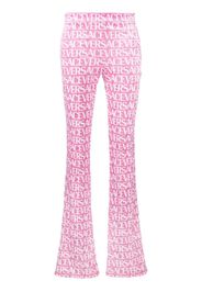Versace logo-print flared trousers - Pink