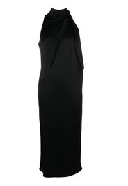 Versace slashed halterneck midi dress - Black