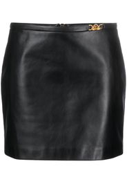Versace Medusa-embellished leather miniskirt - Black