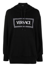 Versace logo-print rib-trimmed hoodie - Black