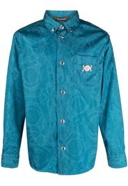 Versace Barocco-jacquard long-sleeve shirt - Blue