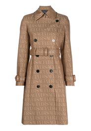 Versace Versace Allover-jacquard trench coat - Brown