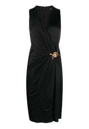 Versace Medusa plaque pleated dress - Black