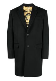 Versace single-breasted logo-patch coat - Black