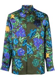 Versace floral-print silk shirt - Green