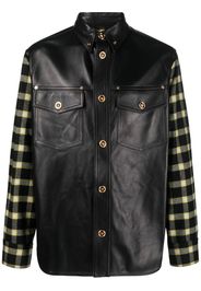 Versace checked-panel shirt jacket - Black