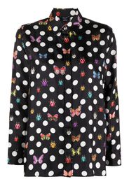 Versace Butterflies-print silk shirt - Black