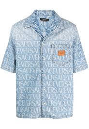 Versace logo-print short-sleeve shirt - Blue