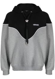 Versace logo-print panelled hoodie - Black