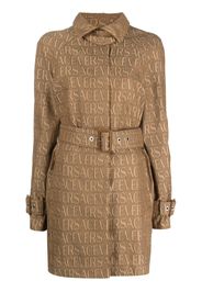 Versace Allover logo-jacquard trench coat - Brown