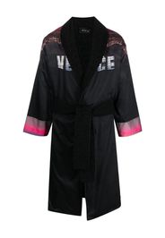 Versace landscape-print cotton robe - Black