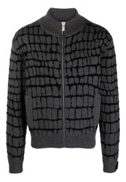 Versace intarsia-knit zip-front sweatshirt - Grey