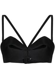 Versace folded wool-silk bustier top - Black