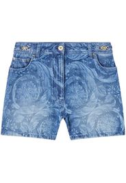 Versace logo-patch cotton shorts - Blue