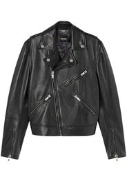 Versace leather biker jacket - Black