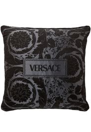 Versace Barocco silk-linen cushion - Black