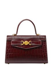 Versace crocodile-embossed leather tote bag - Brown