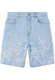 Versace Barocco Sea-print denim shorts - Blue