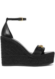Versace Medusa '95 leather wedge sandals - Black
