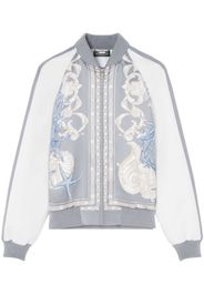 Versace seashell-print satin bomber jacket - Blue