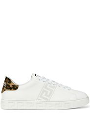 Versace Greca pony-effect sneakers - White