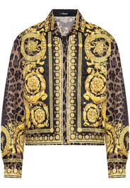 Versace Barocco-print zip-up shirt jacket - Yellow