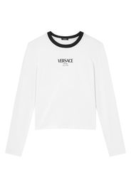 Versace long-sleeved logo-motif top - White