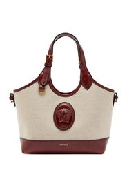 Versace Medusa plaque canvas tote bag - Neutrals