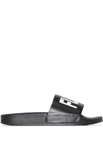 VETEMENTS slogan-print slides - Black