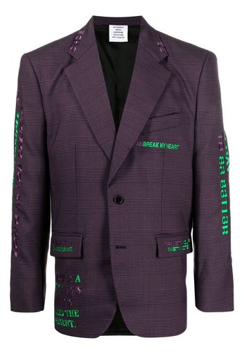 VETEMENTS Hidden Message tailored blazer - Purple