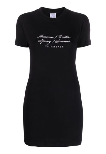 VETEMENTS graphic-print T-shirt minidress - Black