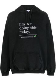 VETEMENTS text-print cotton hoodie - Black