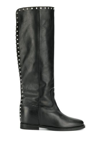 Via Roma 15 studded knee-high boots - Black
