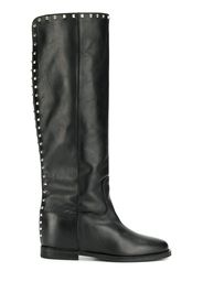 Via Roma 15 studded knee-high boots - Black