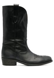 Via Roma 15 leather western-style boots - Black