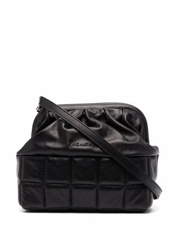 Vic Matie quilted-base clutch bag - Black