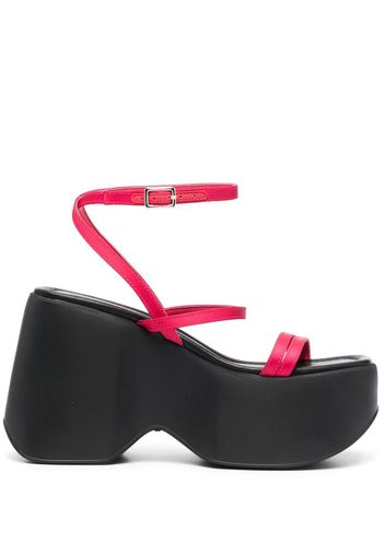 Vic Matie chunky leather wedge sandals - Red