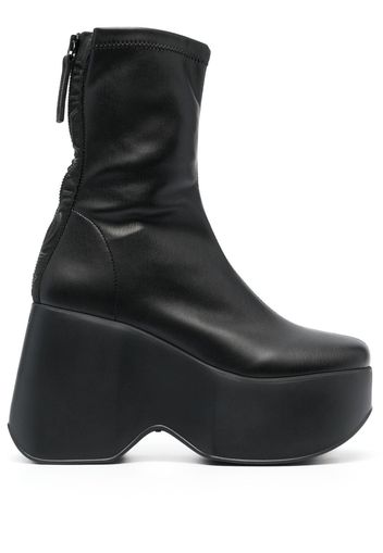 Vic Matie logo-print leather boots - Black