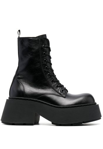 Vic Matie lace-up leather platform boots - Black