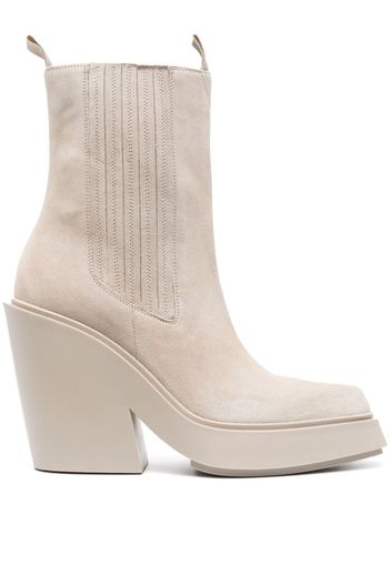 Vic Matie 120mm pointed-toe suede boots - Neutrals