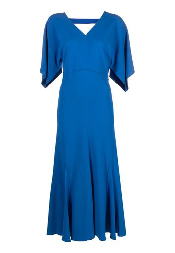 Victoria Beckham draped-sleeve midi dress - Blue